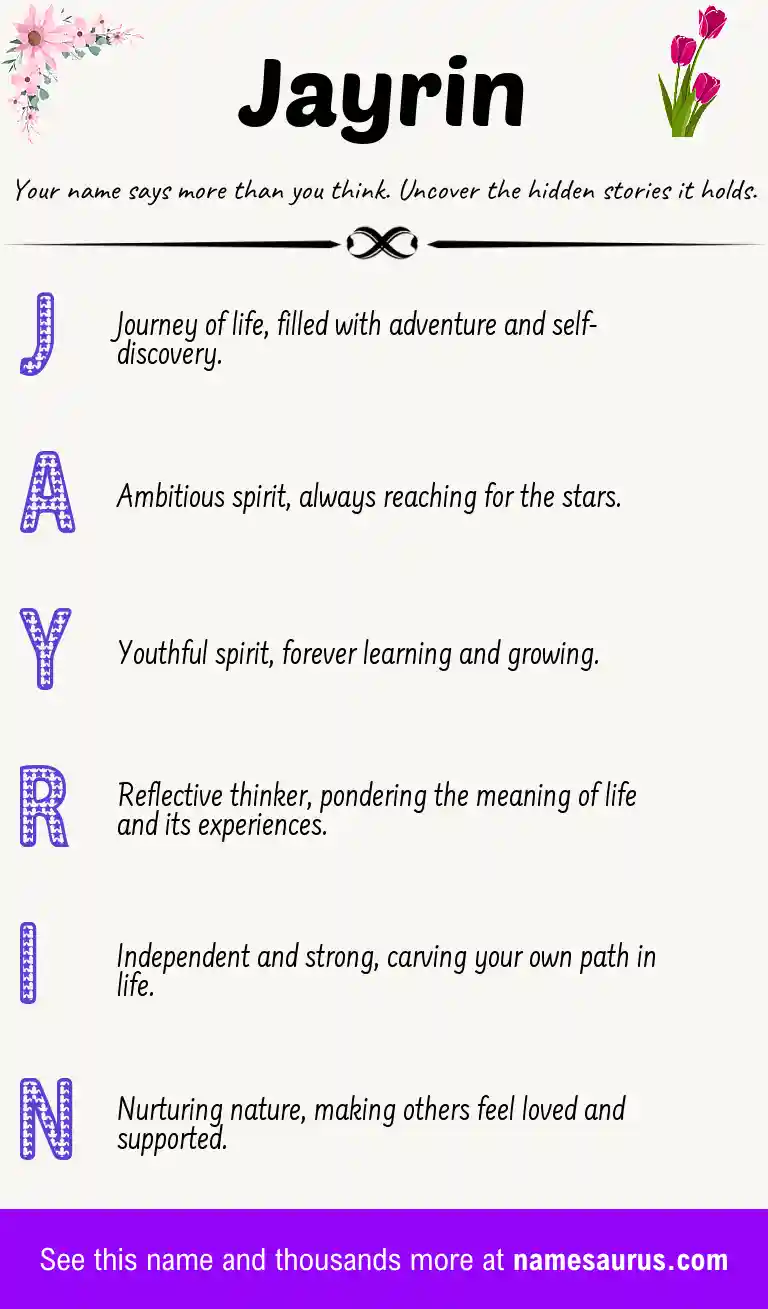 Acrostic poem about Jayrin.