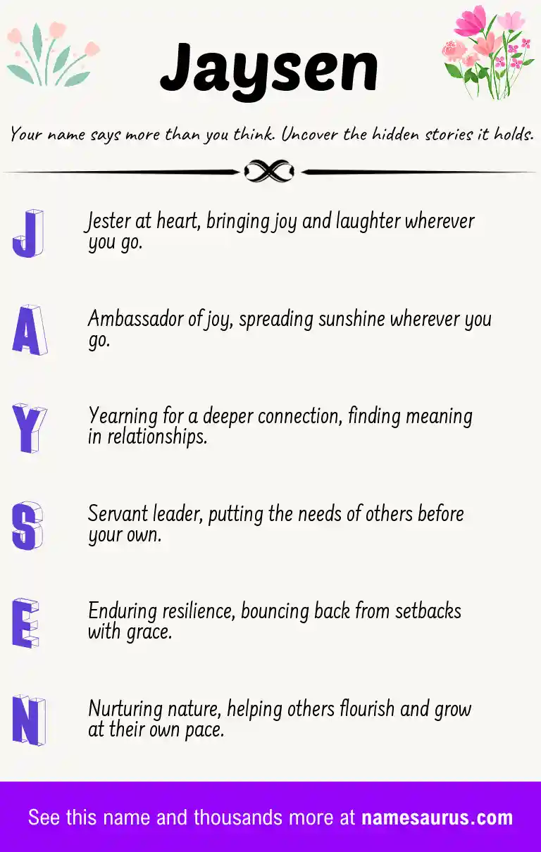 Acrostic poem about Jaysen.