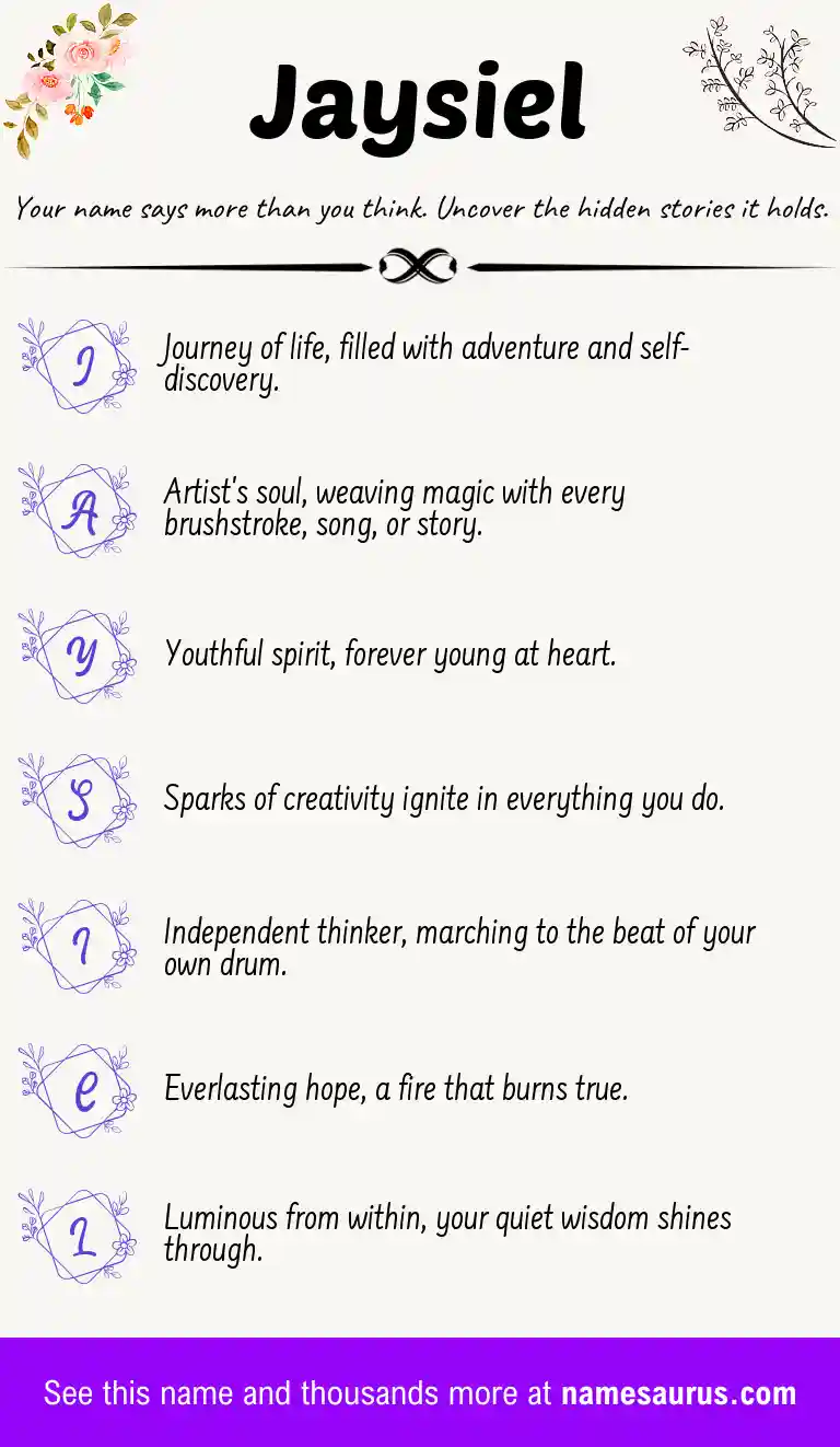 Acrostic poem about Jaysiel.