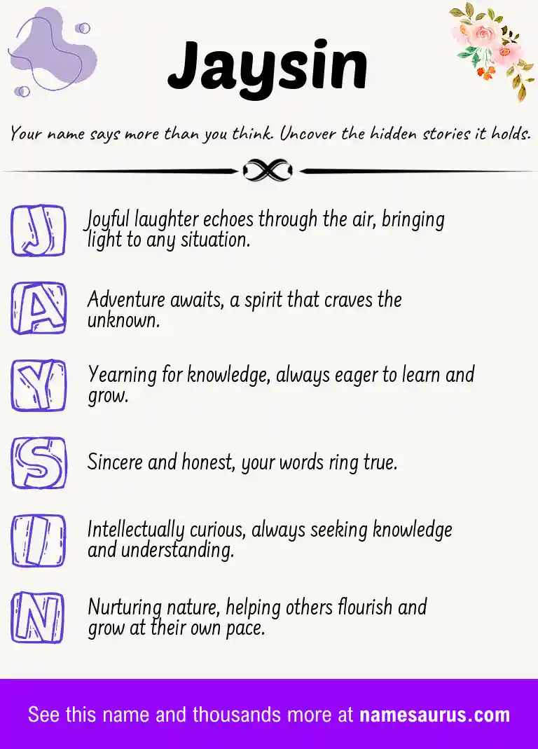 Acrostic poem about Jaysin.