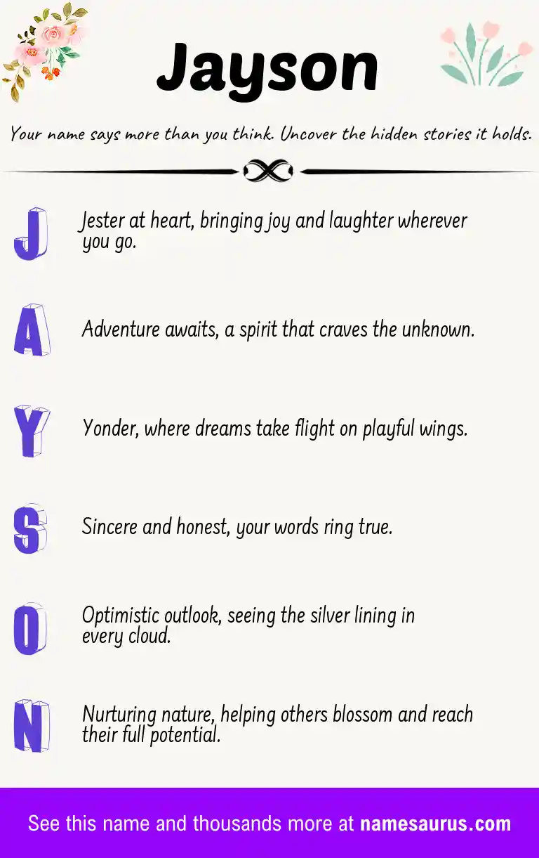 Acrostic poem about Jayson.