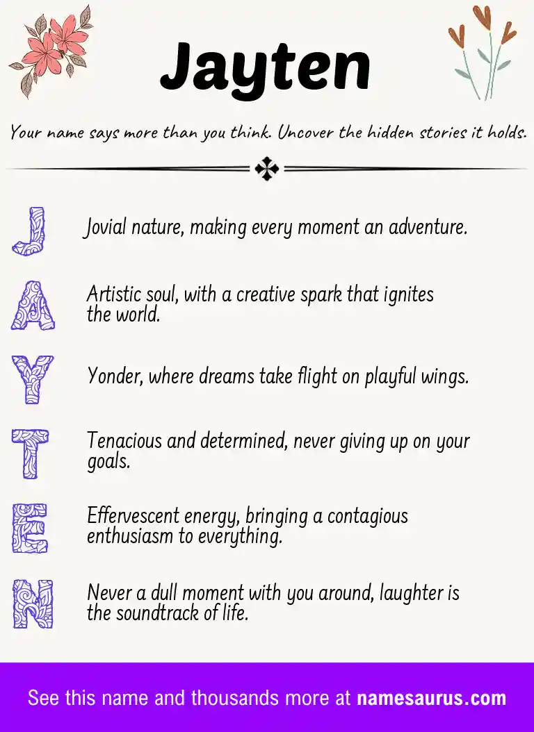 Acrostic poem about Jayten.