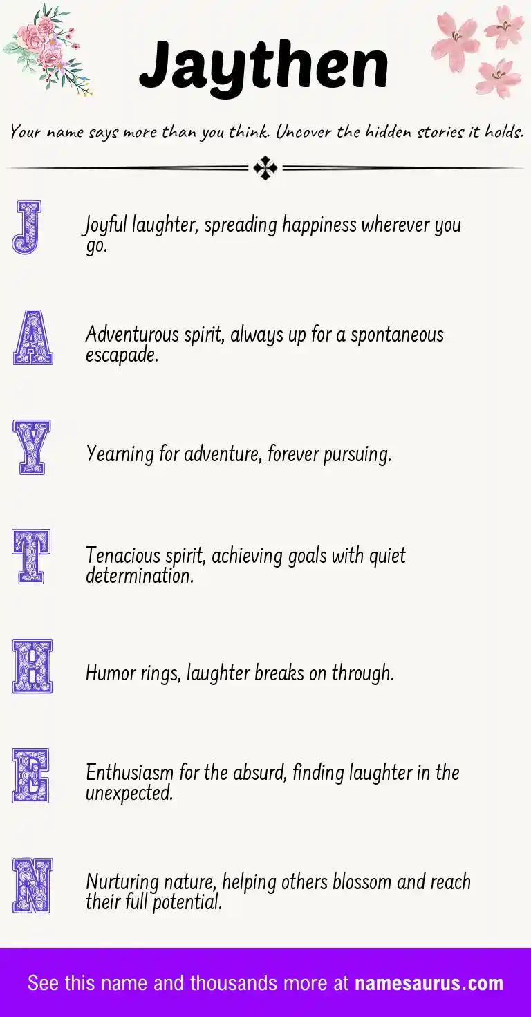 Acrostic poem about Jaythen.