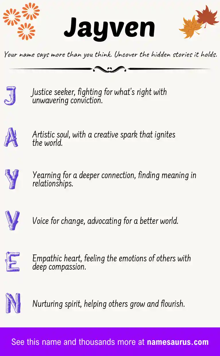 Acrostic poem about Jayven.
