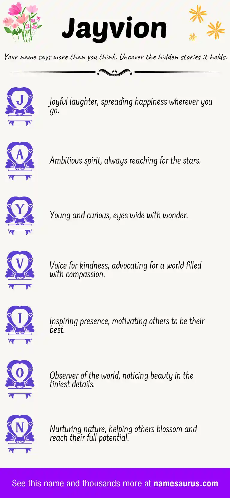 Acrostic poem about Jayvion.