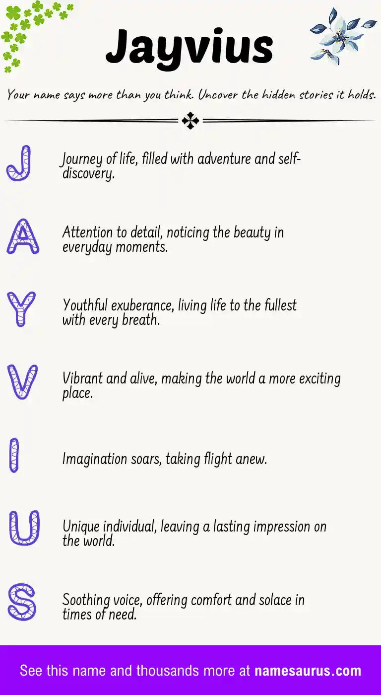Acrostic poem about Jayvius.
