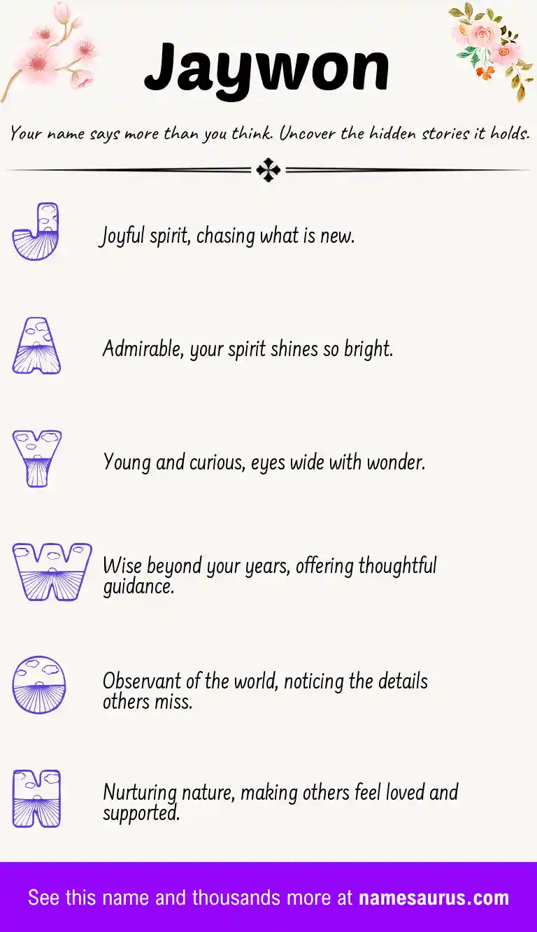 Acrostic poem about Jaywon.