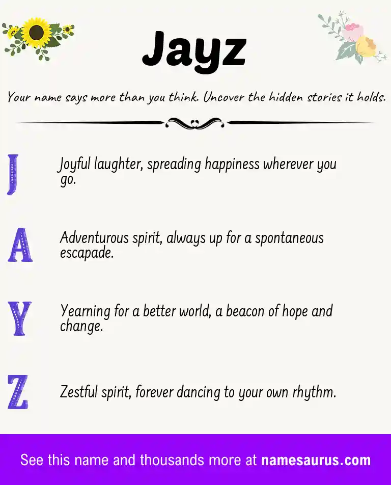Acrostic poem about Jayz.