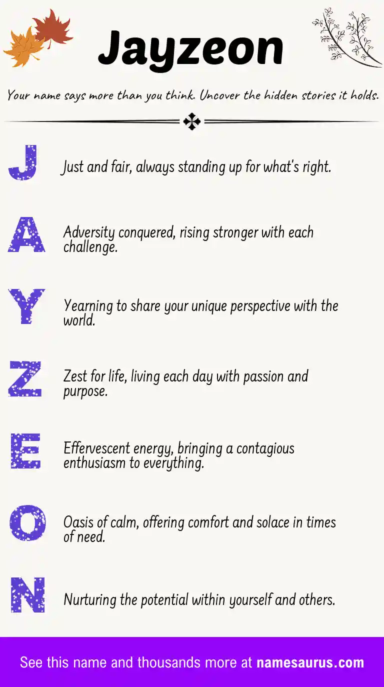 Acrostic poem about Jayzeon.