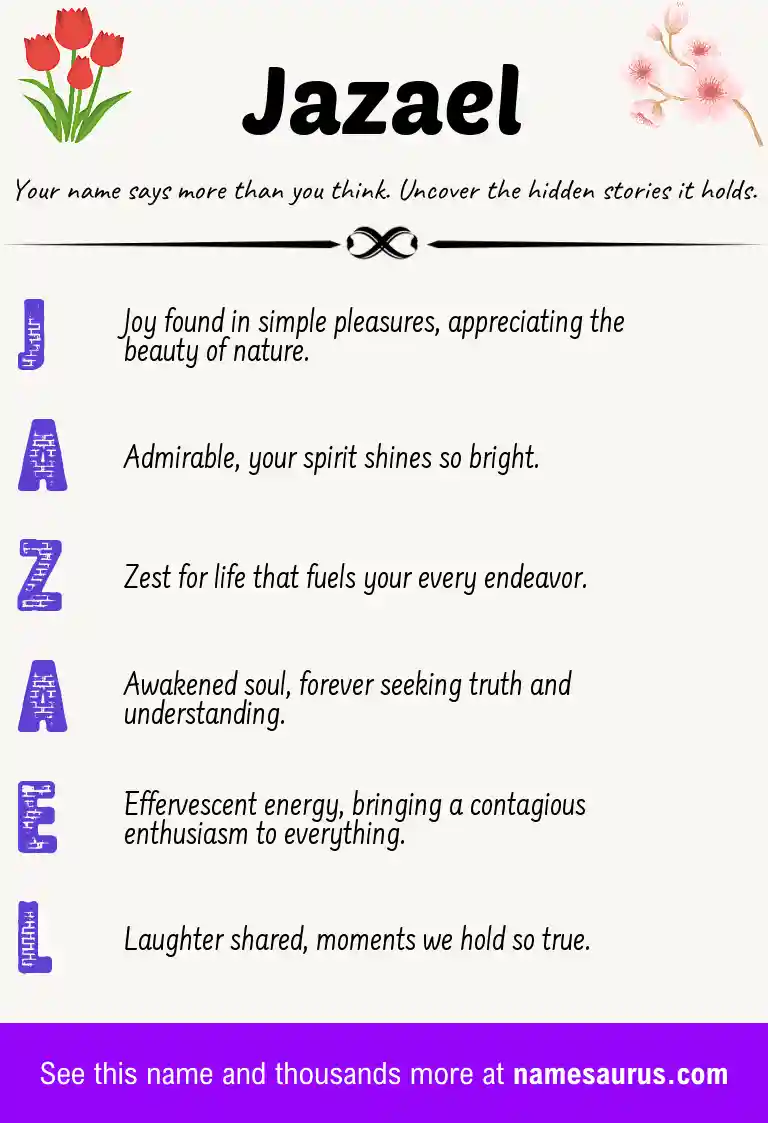 Acrostic poem about Jazael.