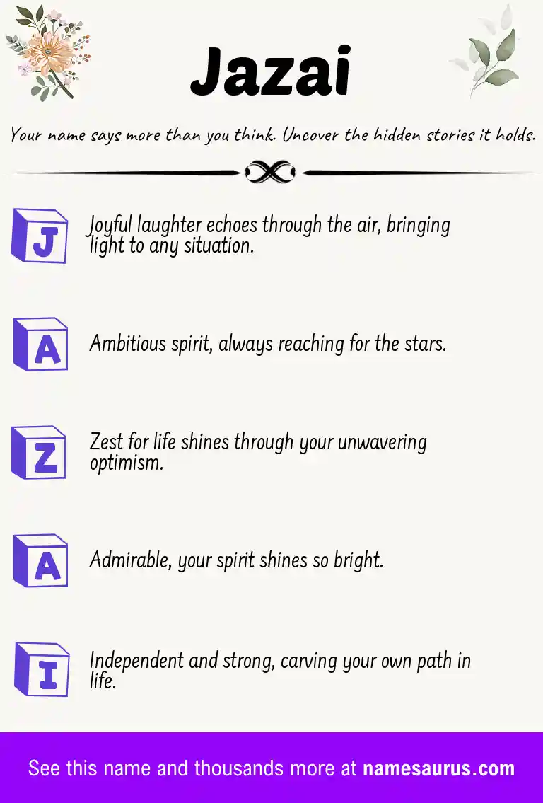 Acrostic poem about Jazai.