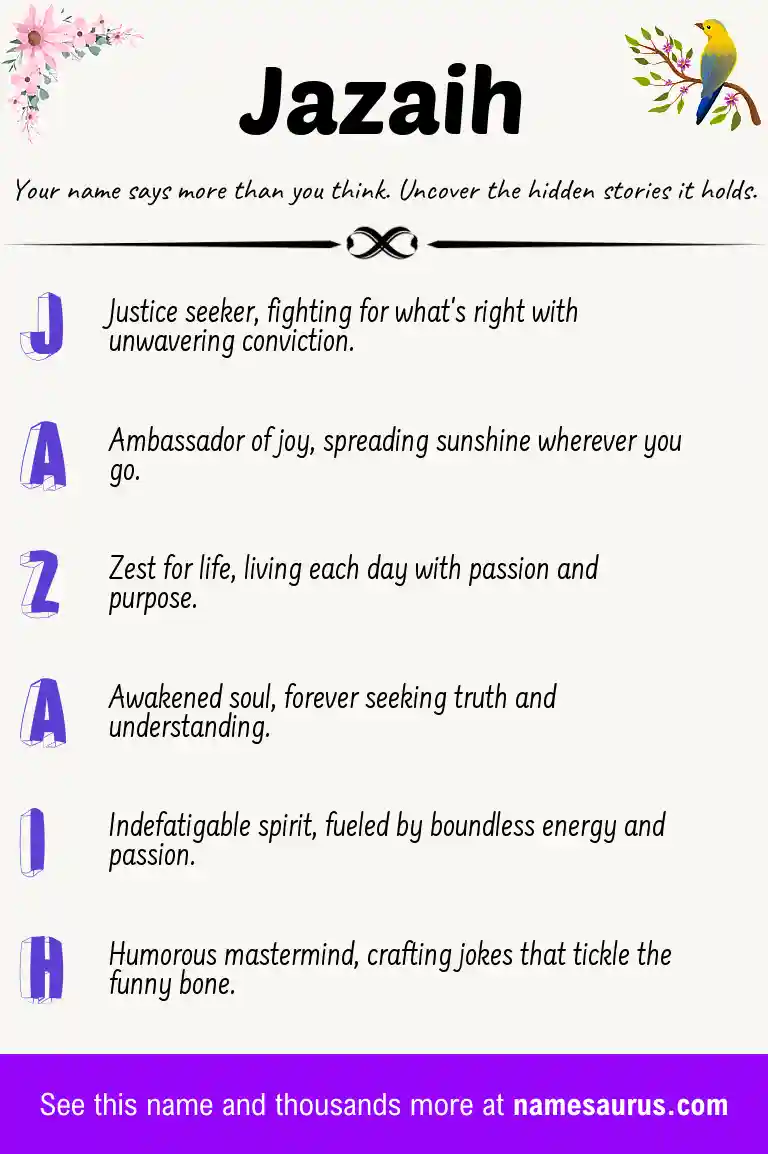 Acrostic poem about Jazaih.