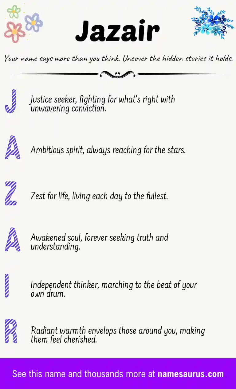 Acrostic poem about Jazair.