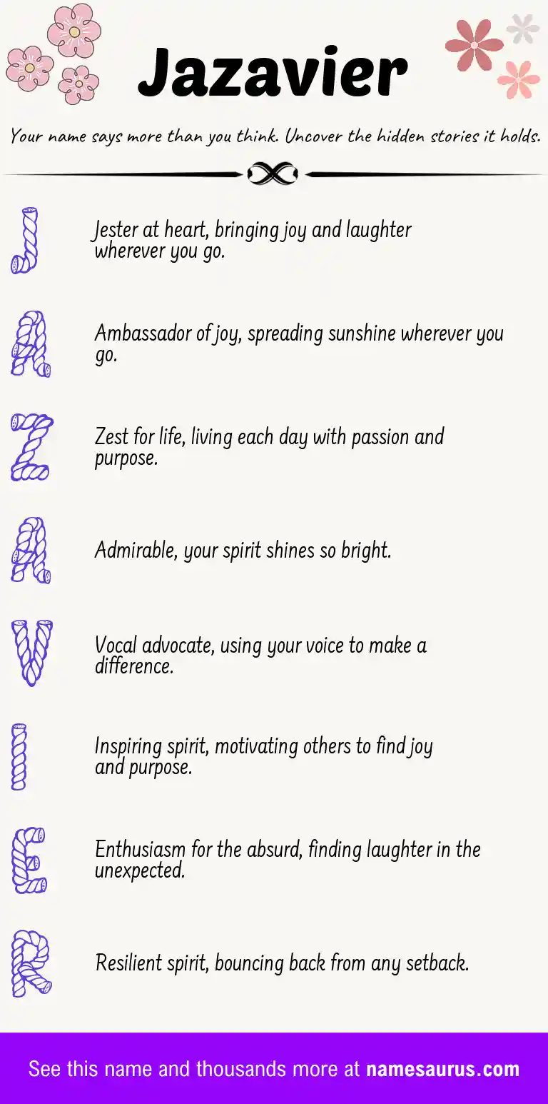 Acrostic poem about Jazavier.