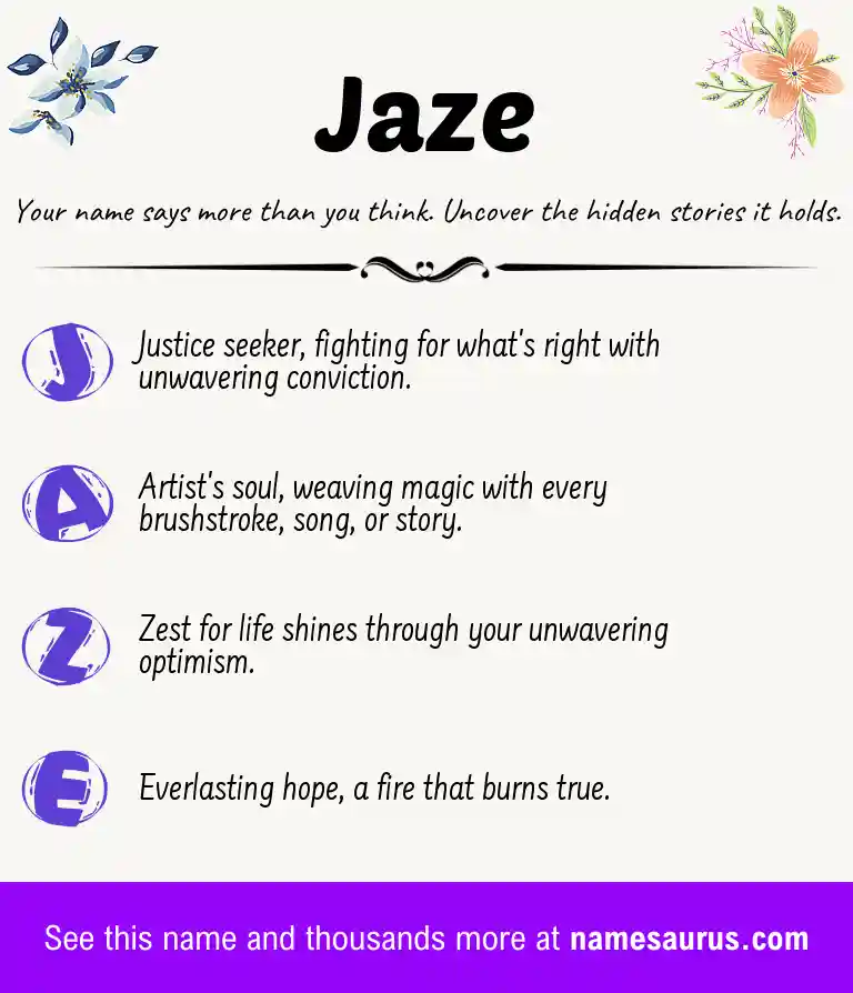 Acrostic poem about Jaze.
