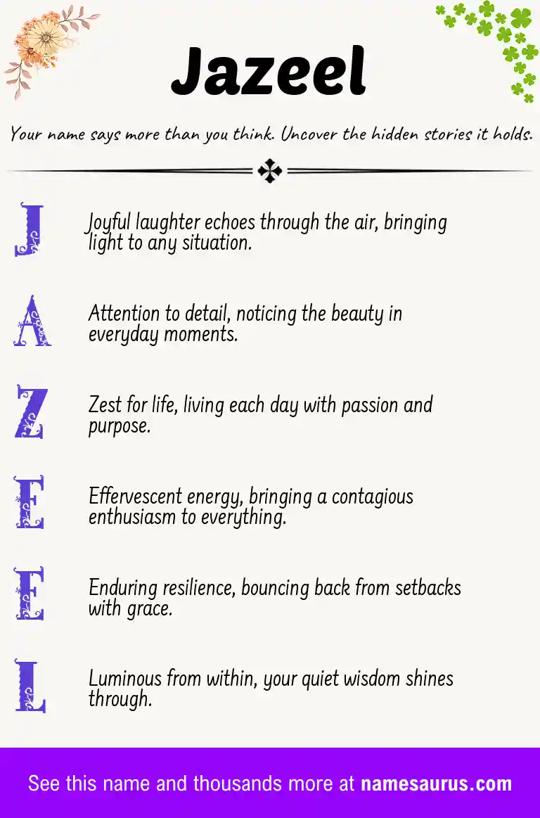 Acrostic poem about Jazeel.
