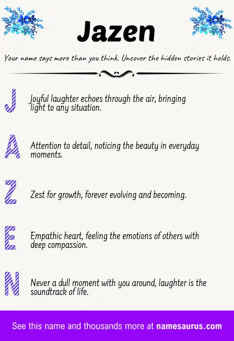 Acrostic poem about Jazen.