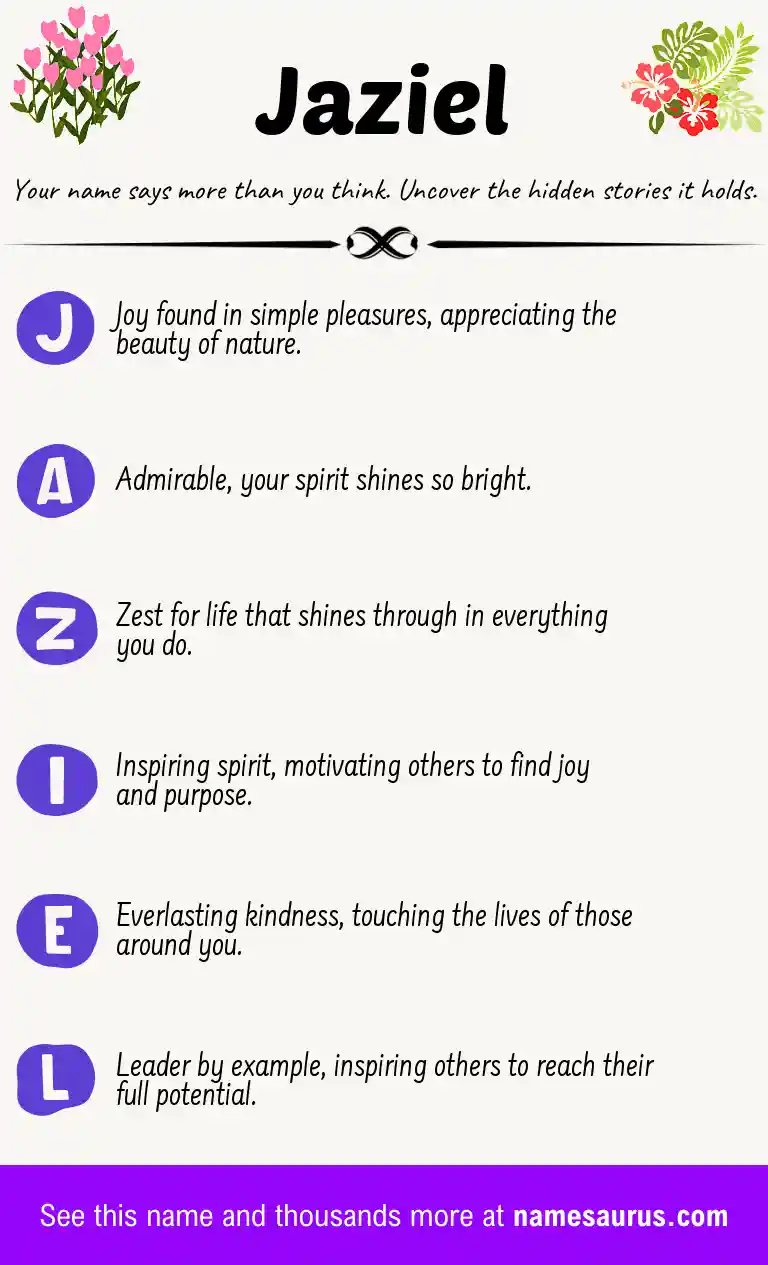 Acrostic poem about Jaziel.