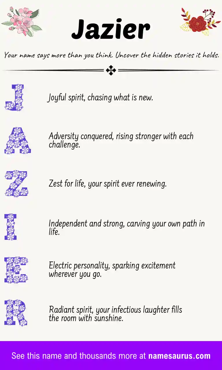 Acrostic poem about Jazier.