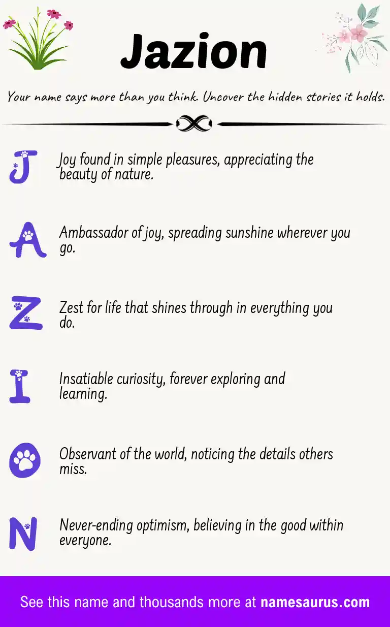 Acrostic poem about Jazion.