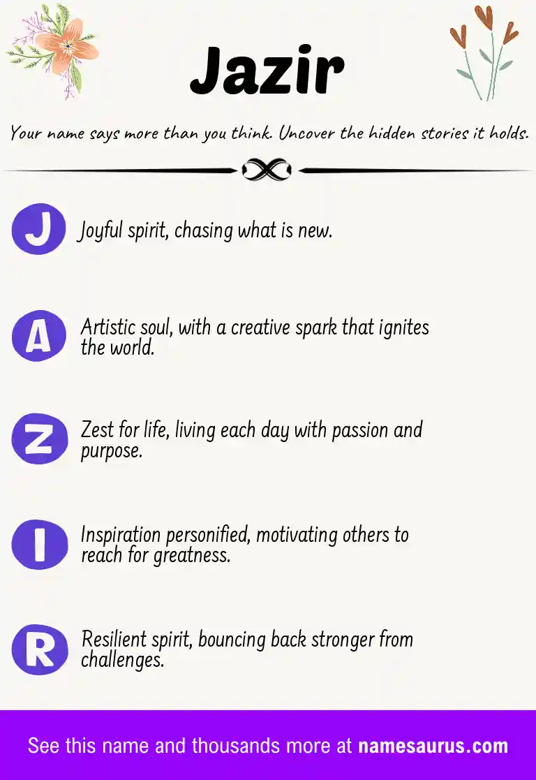 Acrostic poem about Jazir.
