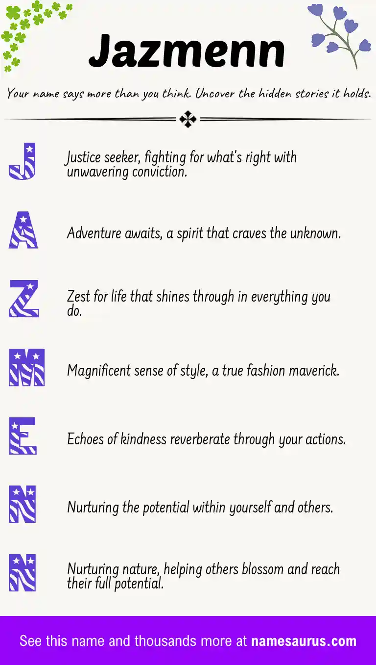Acrostic poem about Jazmenn.
