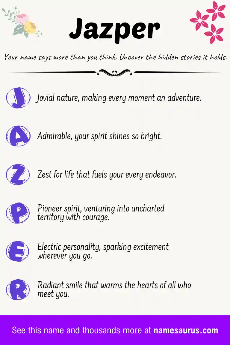 Acrostic poem about Jazper.