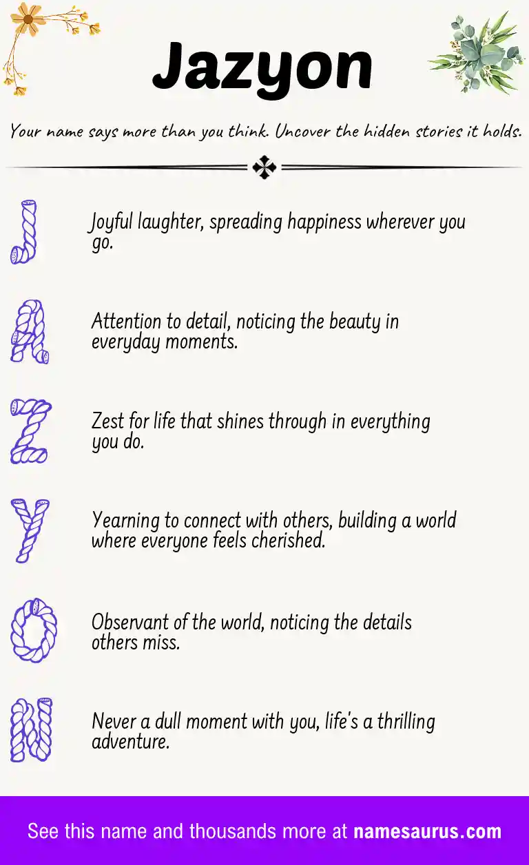 Acrostic poem about Jazyon.