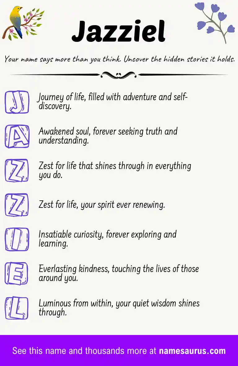 Acrostic poem about Jazziel.