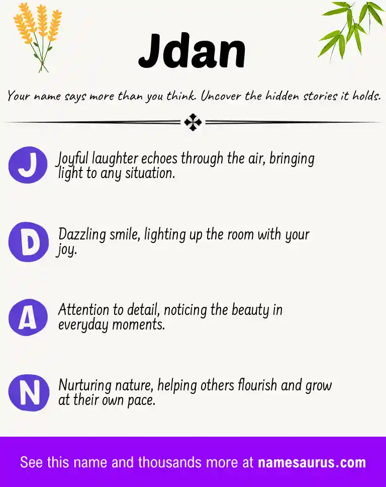Acrostic poem about Jdan.