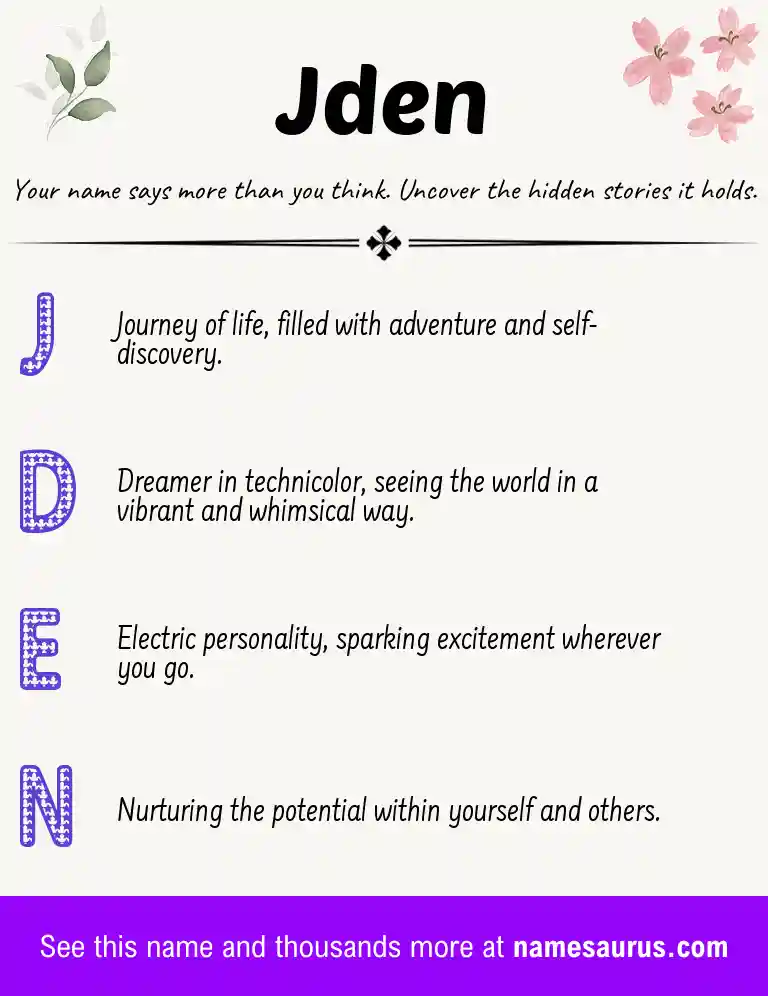 Acrostic poem about Jden.
