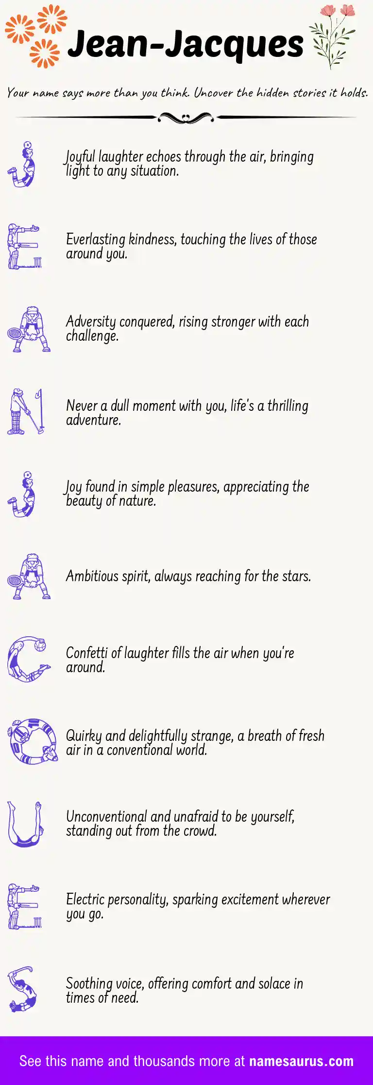Acrostic poem about Jean-Jacques.