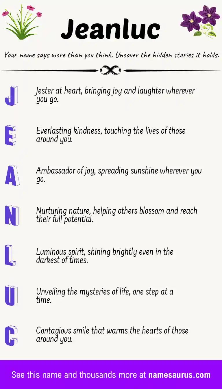 Acrostic poem about Jeanluc.