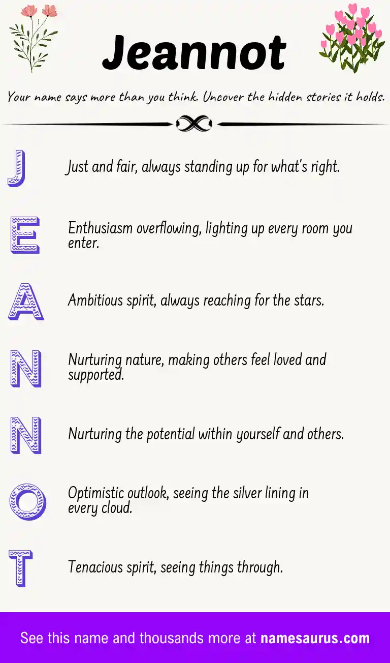 Acrostic poem about Jeannot.