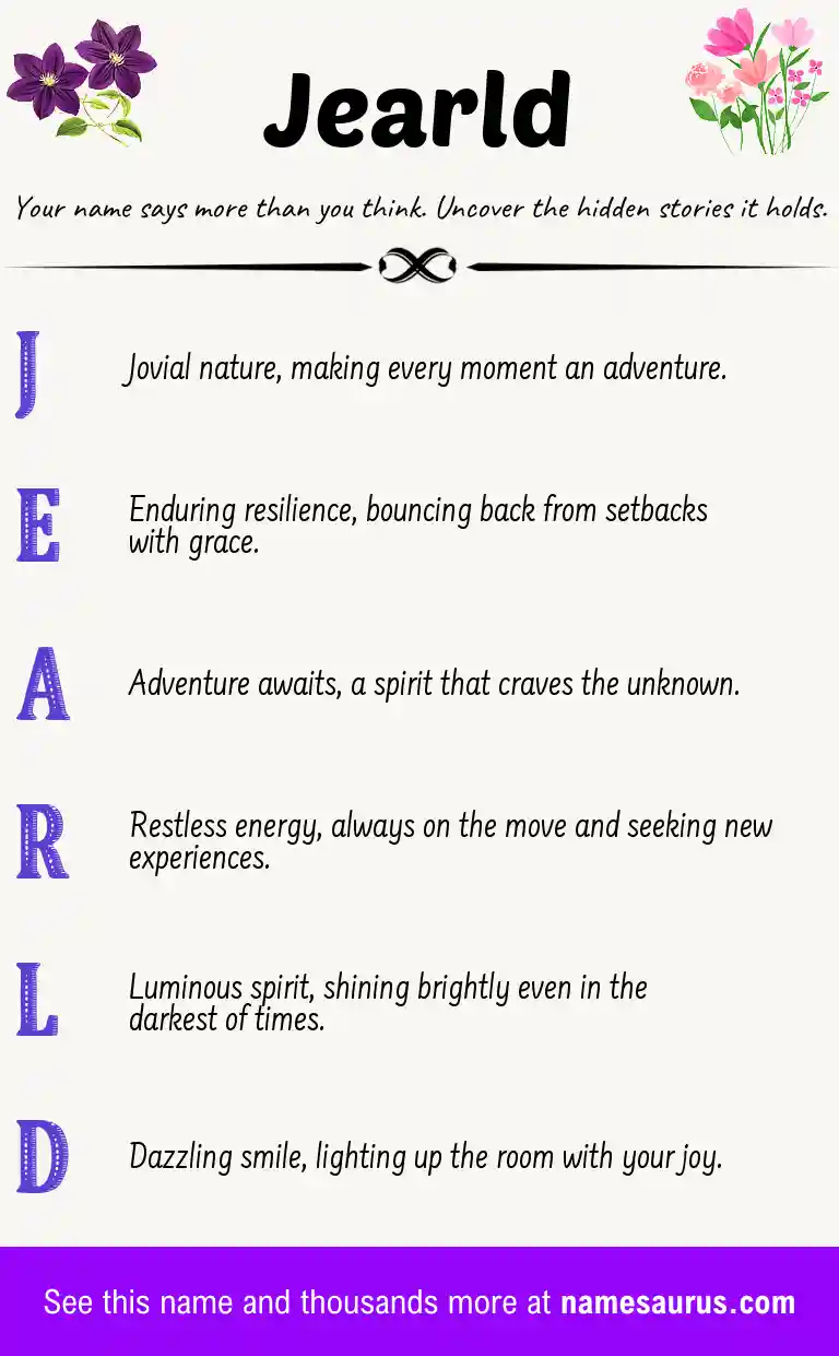 Acrostic poem about Jearld.