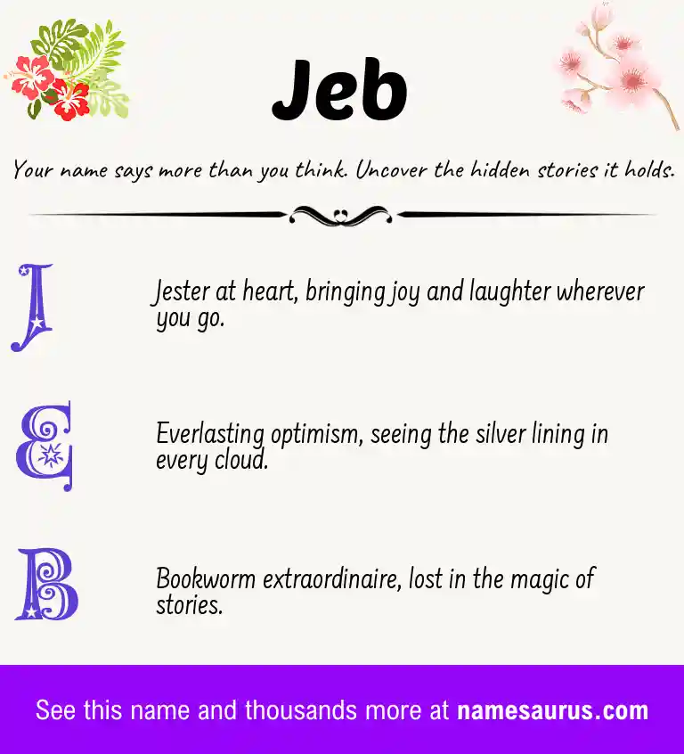 Acrostic poem about Jeb.
