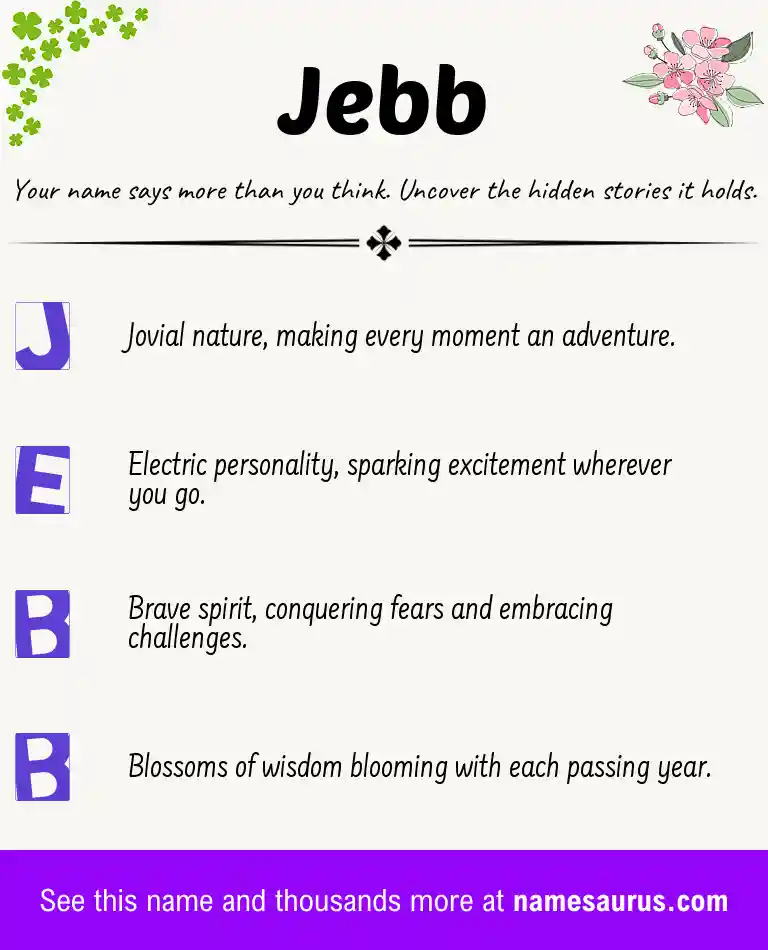 Acrostic poem about Jebb.