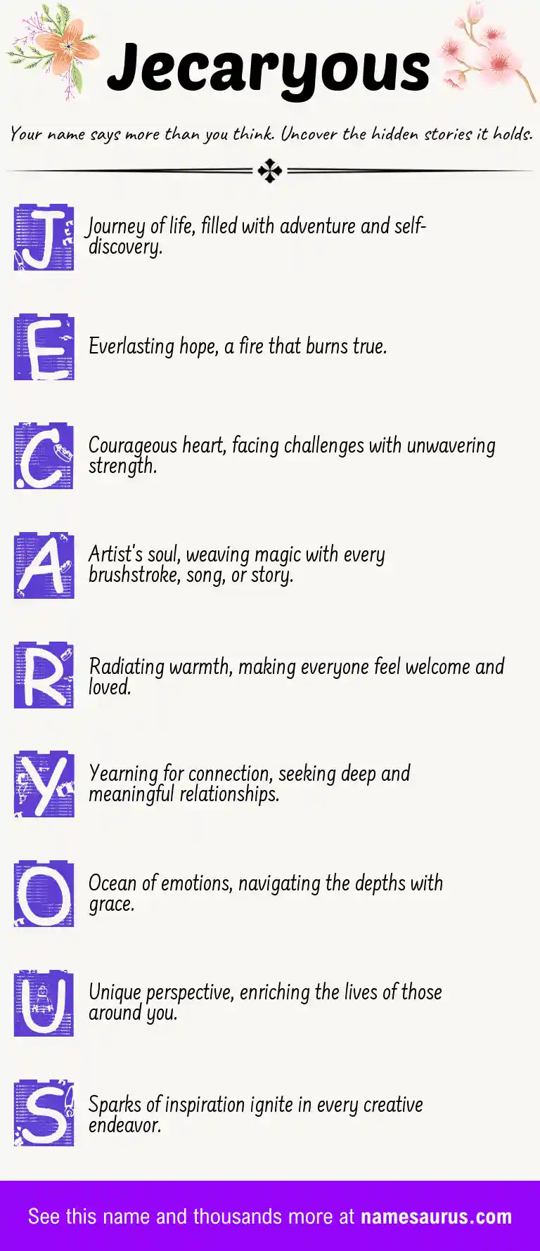 Acrostic poem about Jecaryous.