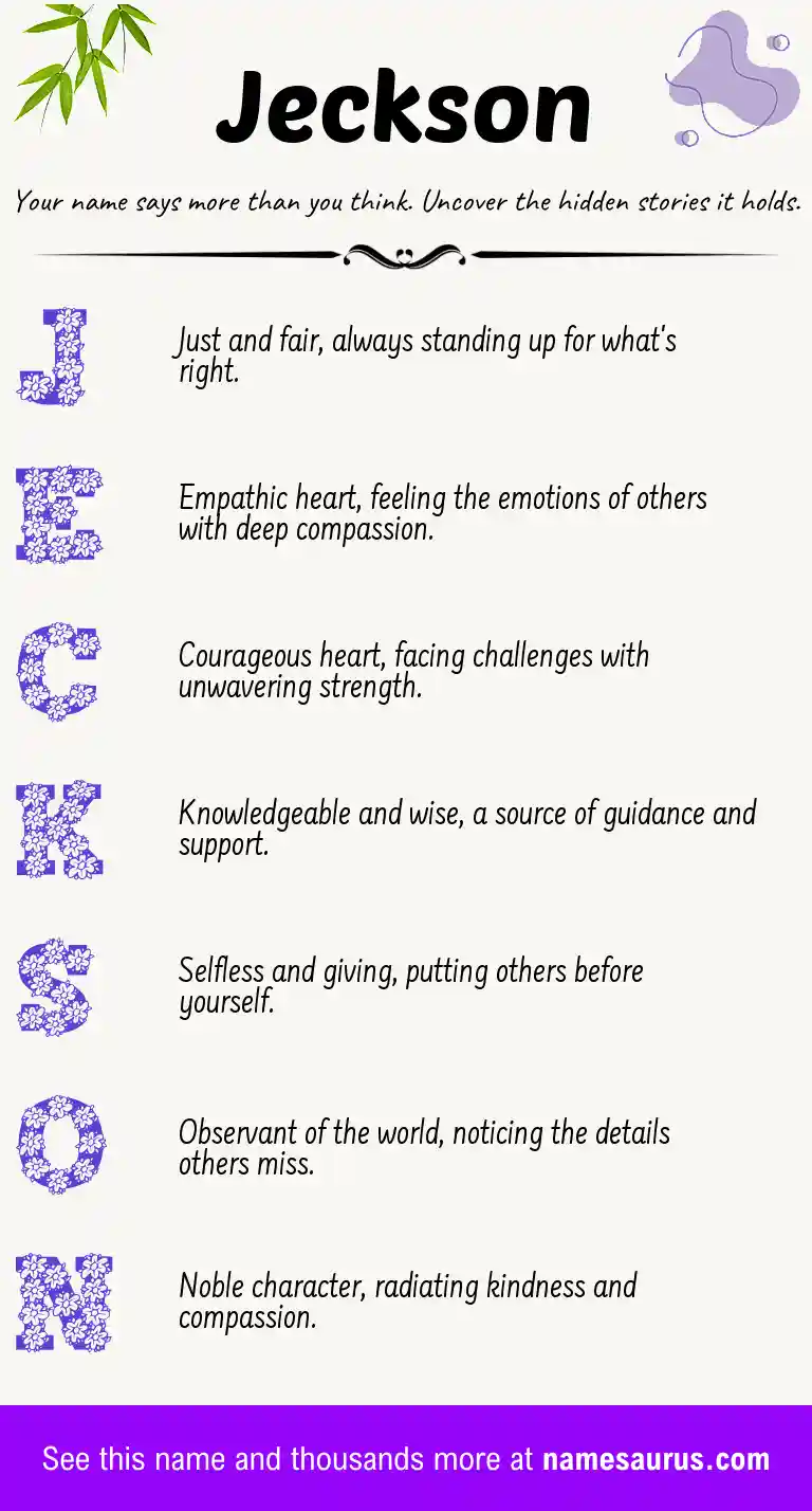 Acrostic poem about Jeckson.