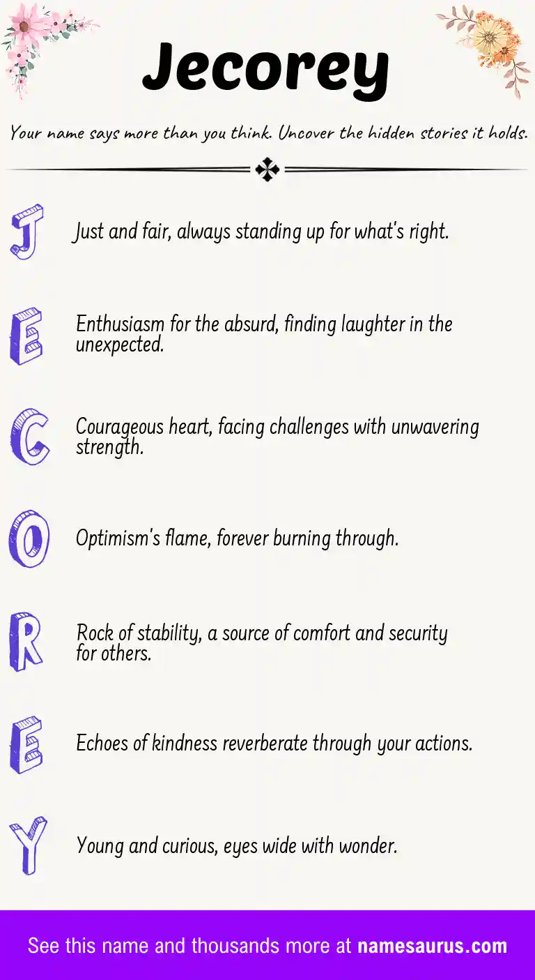 Acrostic poem about Jecorey.