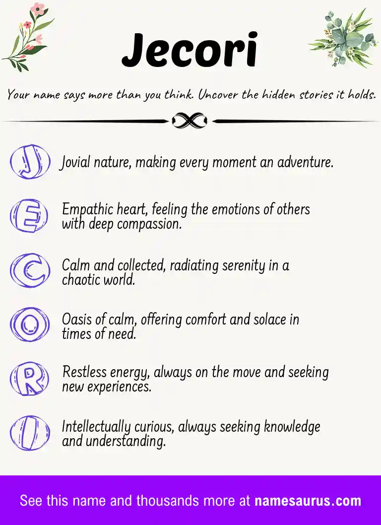 Acrostic poem about Jecori.