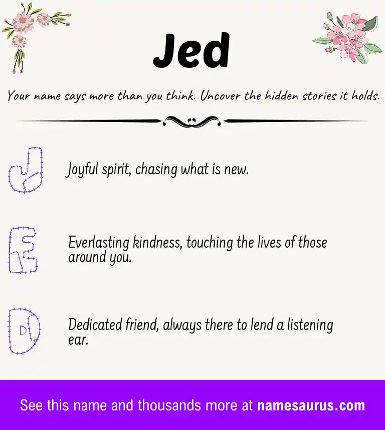 Acrostic poem about Jed.