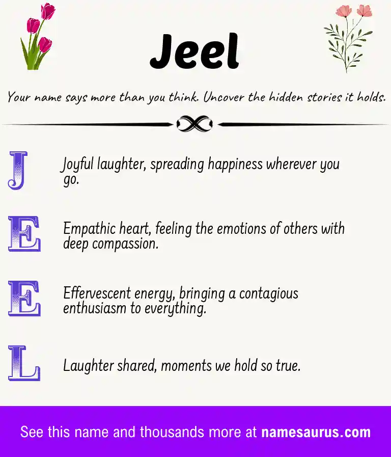 Acrostic poem about Jeel.