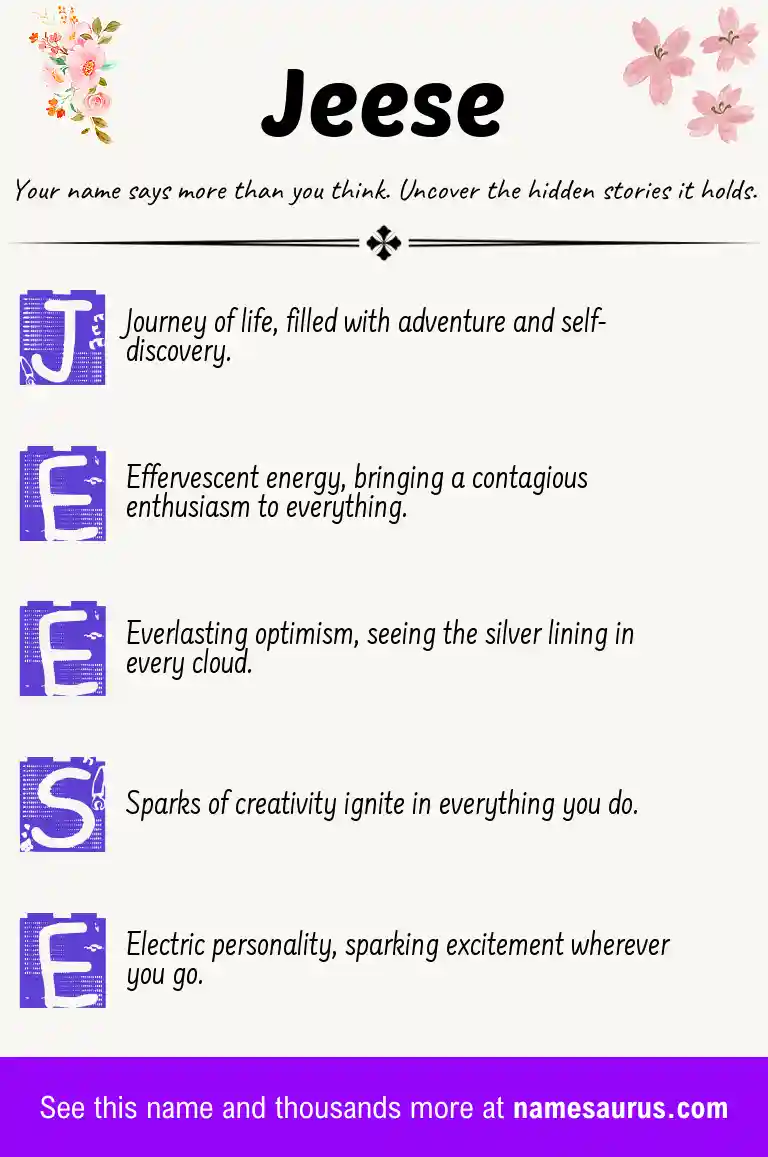 Acrostic poem about Jeese.