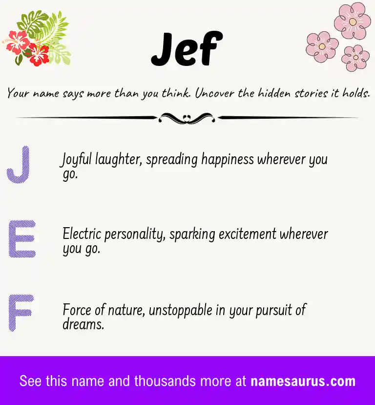 Acrostic poem about Jef.