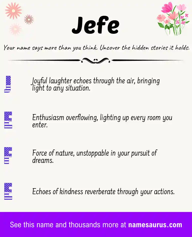Acrostic poem about Jefe.