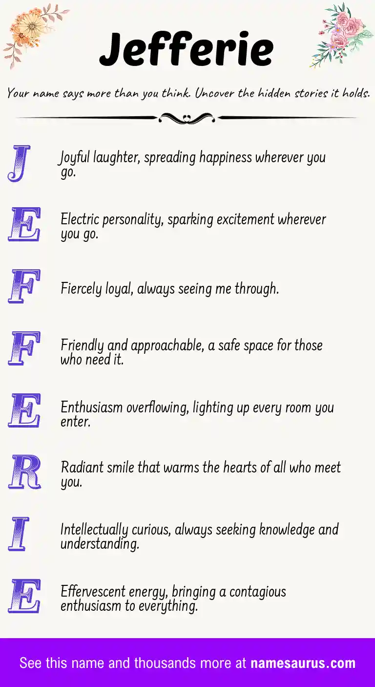 Acrostic poem about Jefferie.