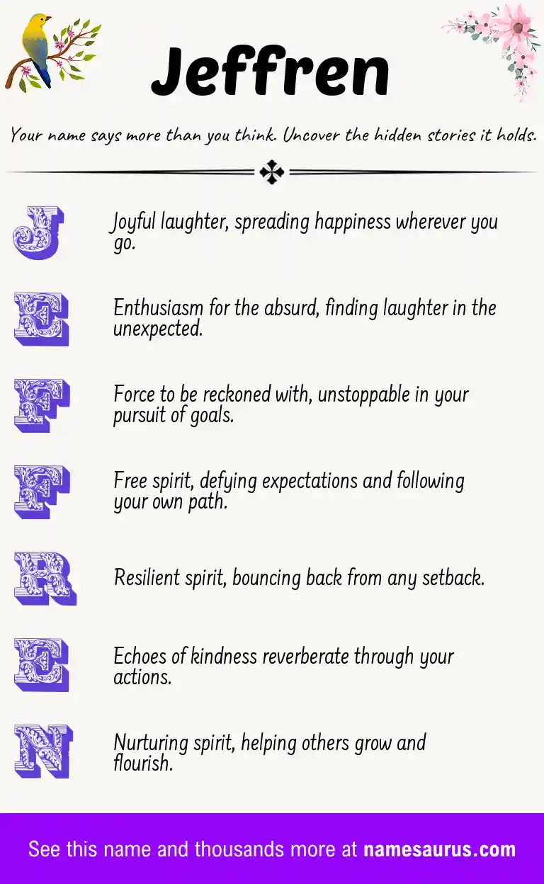 Acrostic poem about Jeffren.