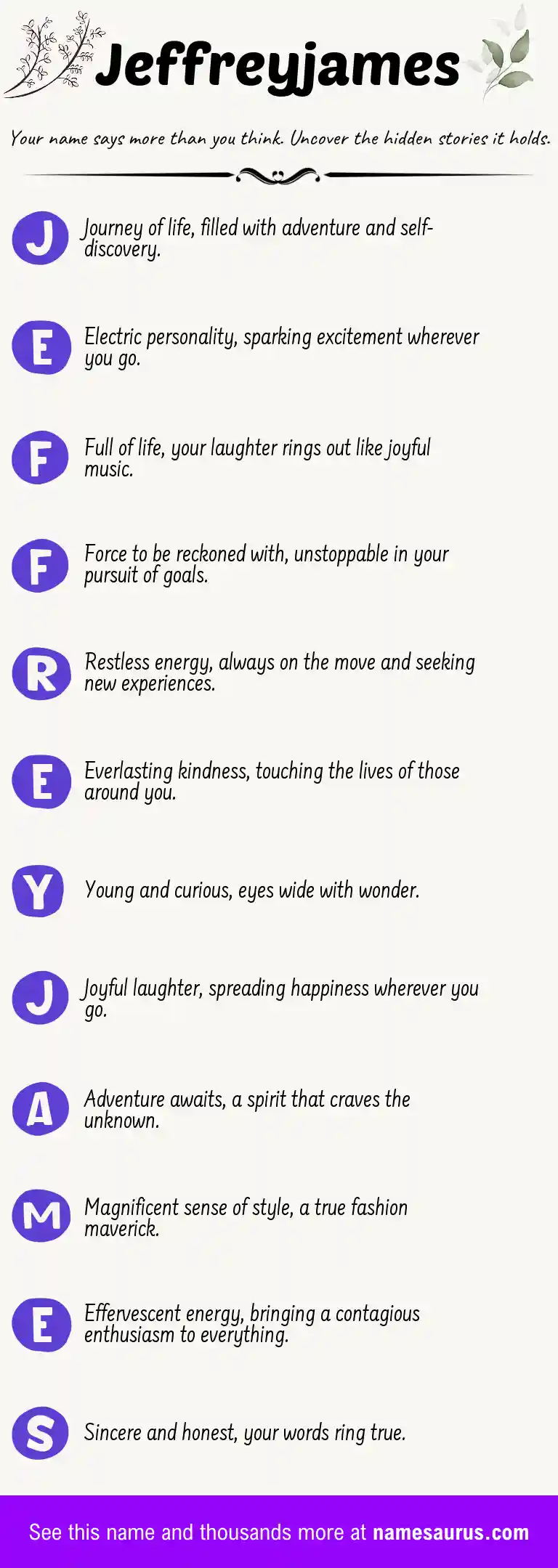 Acrostic poem about Jeffreyjames.