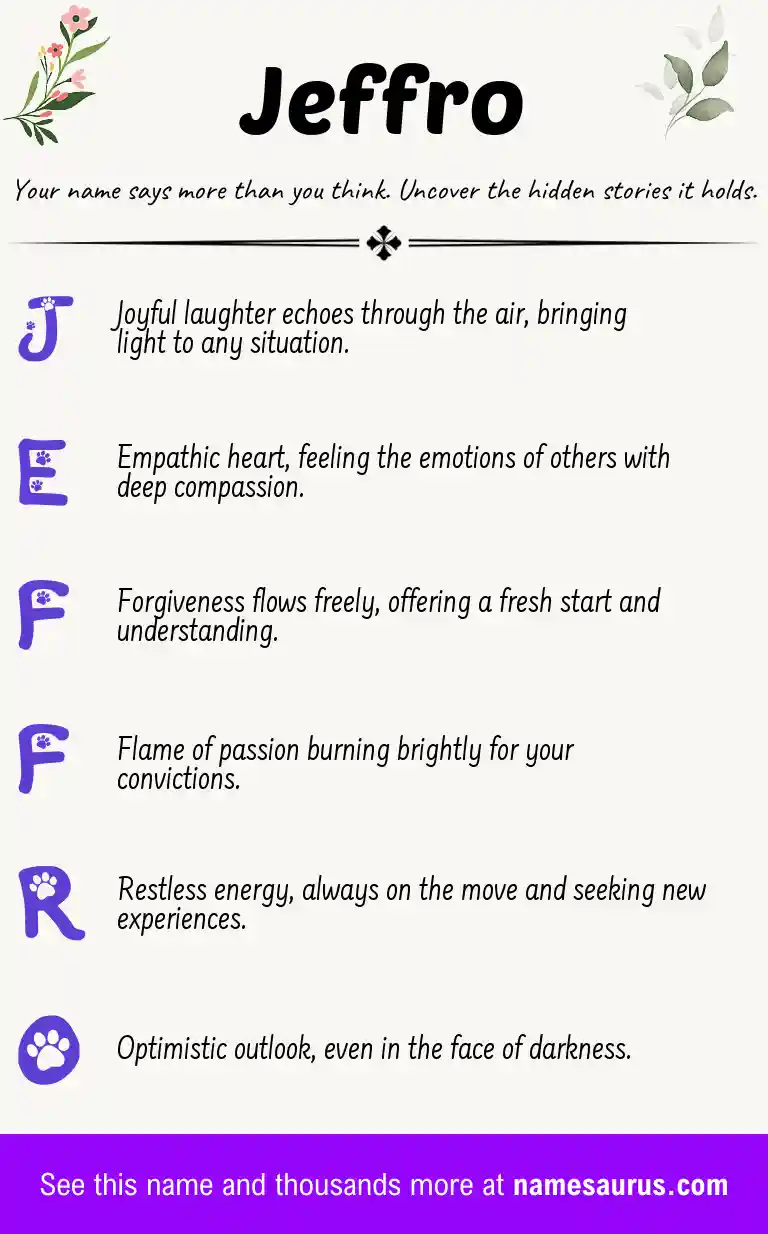Acrostic poem about Jeffro.